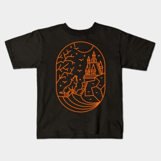 Wolf on Halloween Kids T-Shirt